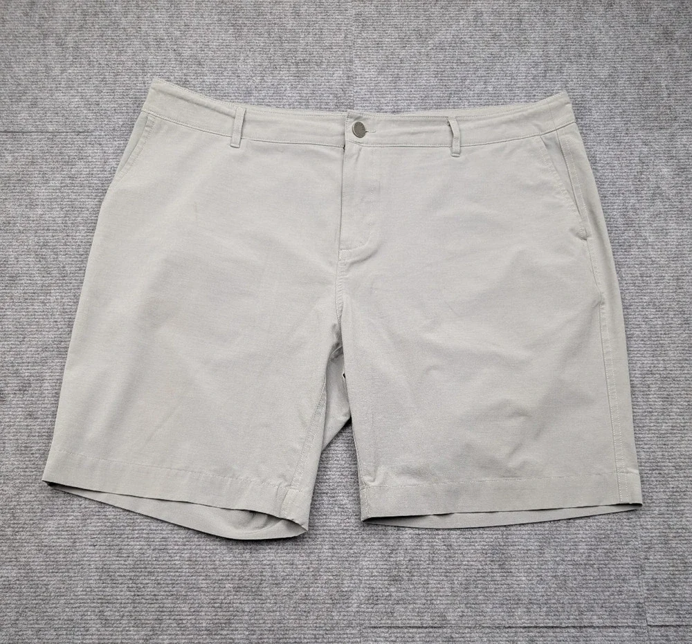 Faherty All Day Shorts Mens 38 Gray Lightweight Athleisure Golf Outdoor Stretch